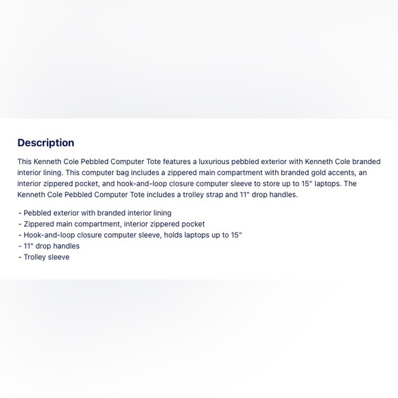 Kenneth Cole® Reaction Pebbled 15" Computer Tote - Picture 2 of 5